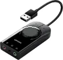 UGREEN USB External Stereo Sound Adapter, USB-A To 3.5mm Ear Mic Volume Control Adapter, 15cm - Black 