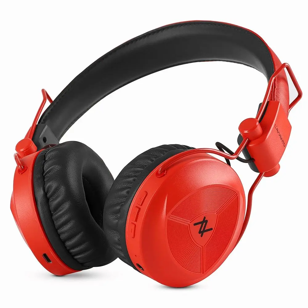 [HP235] L'AVVENTO HP235 Bluetooth 5.0 Headphone With Mic Turbo Bass Mode - Red*Black 