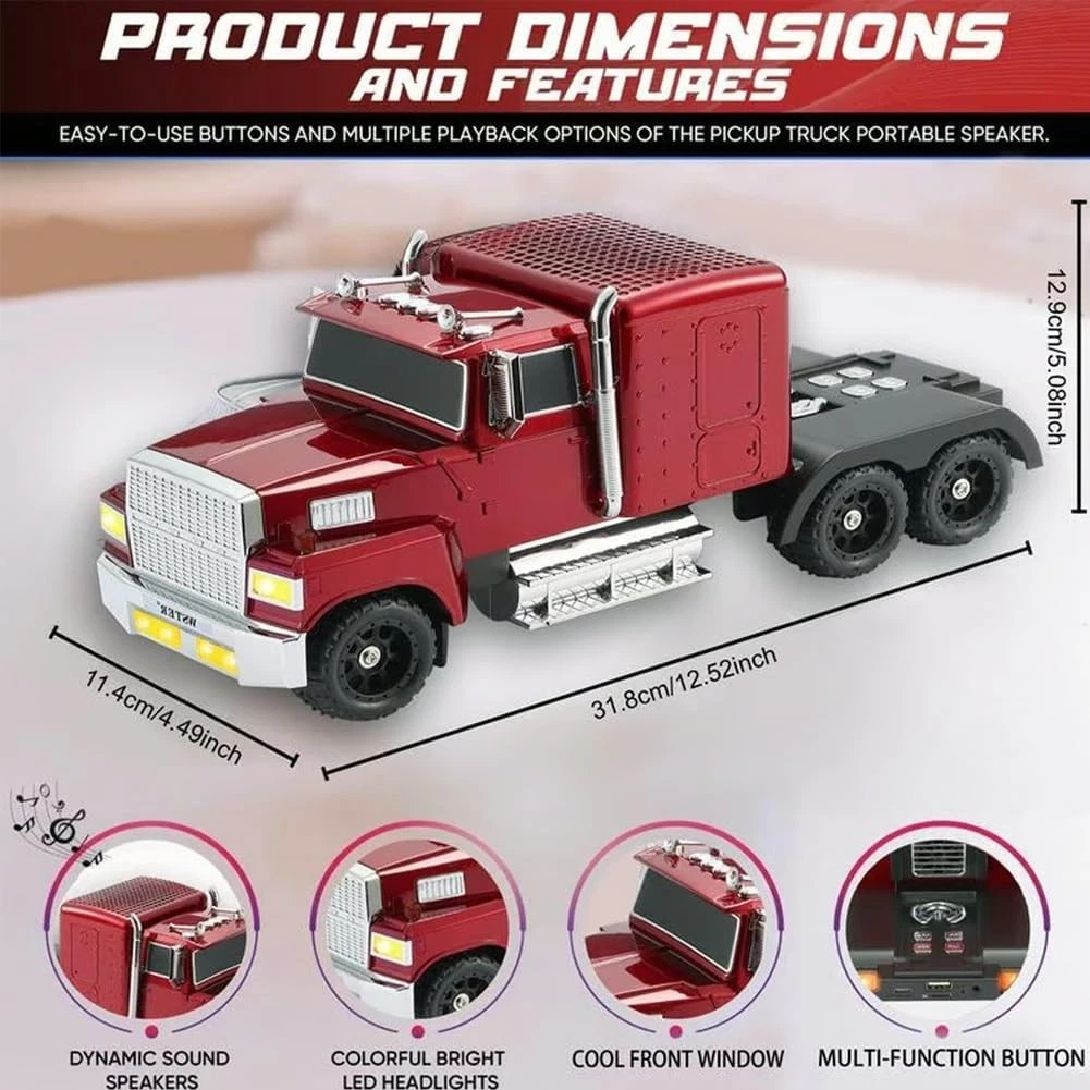 EVO WS-570 Retro American Truck Model Bluetooth Speaker - TWS, LED Lights, FM Radio