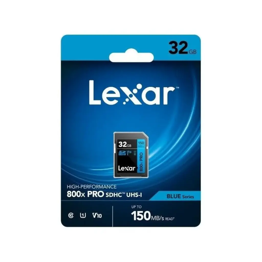Lexar 32GB High-Performance 800x UHS-I SDHC Memory Card (Blue Series) 