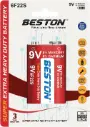 Beston 9V Super Extra Heavy Duty Battery, 6F22S, Mercury, Cadmium Free, Long Lasting Power, 1 Count 