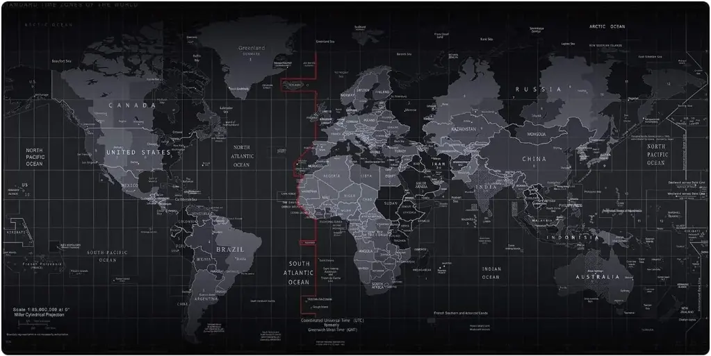 Gray World MAP Gaming Mouse Pad – 70*30*2 mm