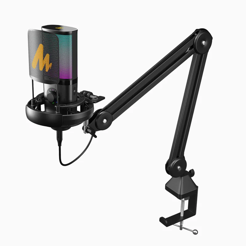 MAONO PM450 USB Condenser Microphone-Studio Mic with Shock Mount, Boom Arm, Software, Mute, Gain Knob, Volume Control for Streaming, Recording, Singing, Podcasting, Content Creation, Audiobooks