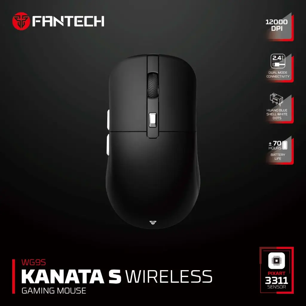 Mouse Fantech WG9S Kanata Gaming Wireless Black