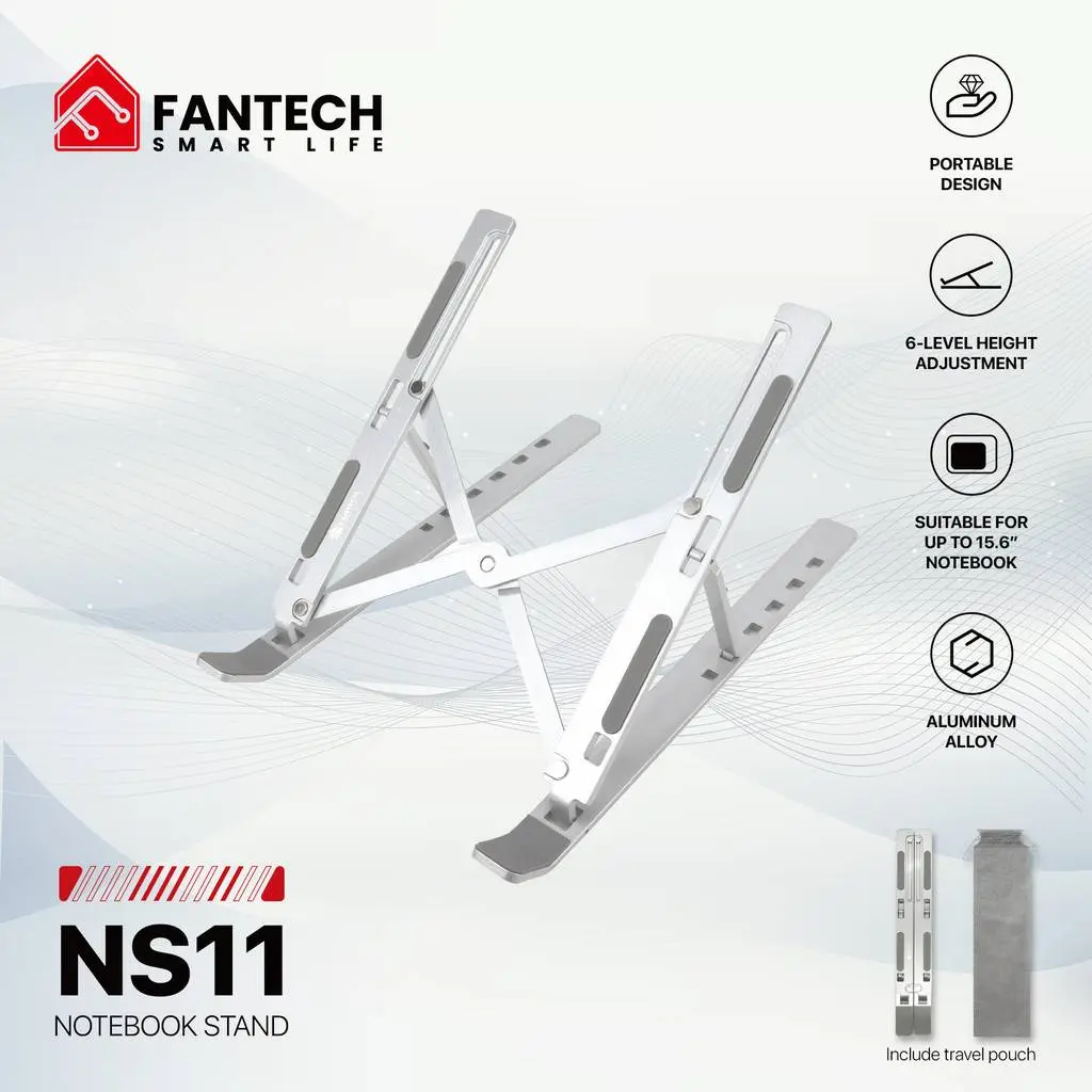 [Fantech NS11] Fantech NS11 Notebook Laptop Stand NS12 Aluminum Alloy N Folding Laptop Stand Metal Laptop Cooling Rack Office