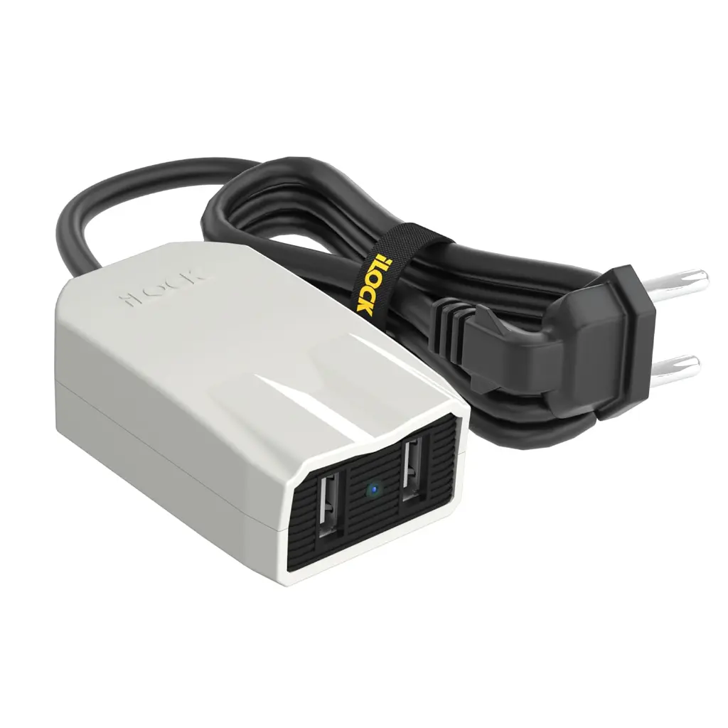 iLOCK Mini Charger, Dual USB-A (Type-A) Ports, Fast Charging