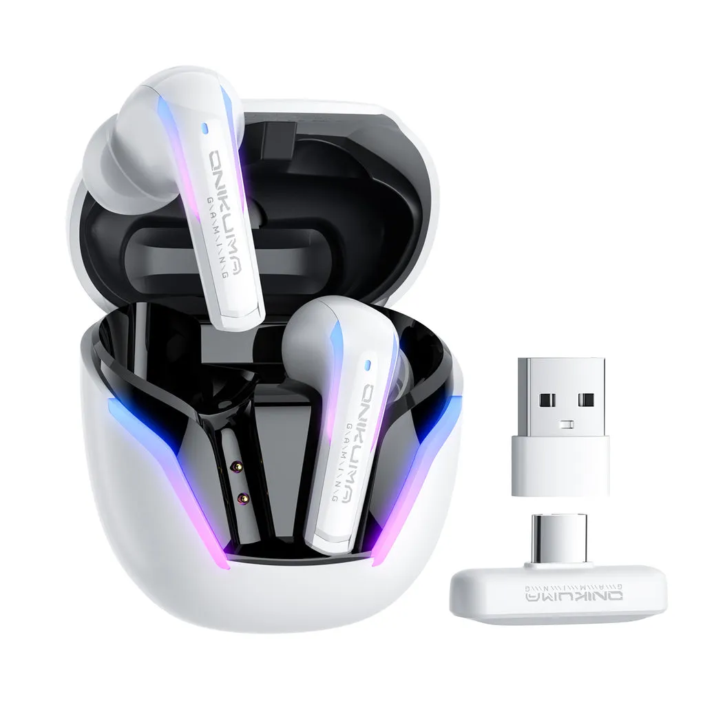 [ONIKUMA T27 W] ONIKUMA T27 Dual-Mode Wireless Earbuds (BT 5.3, IPX4, LED Display) WHITE