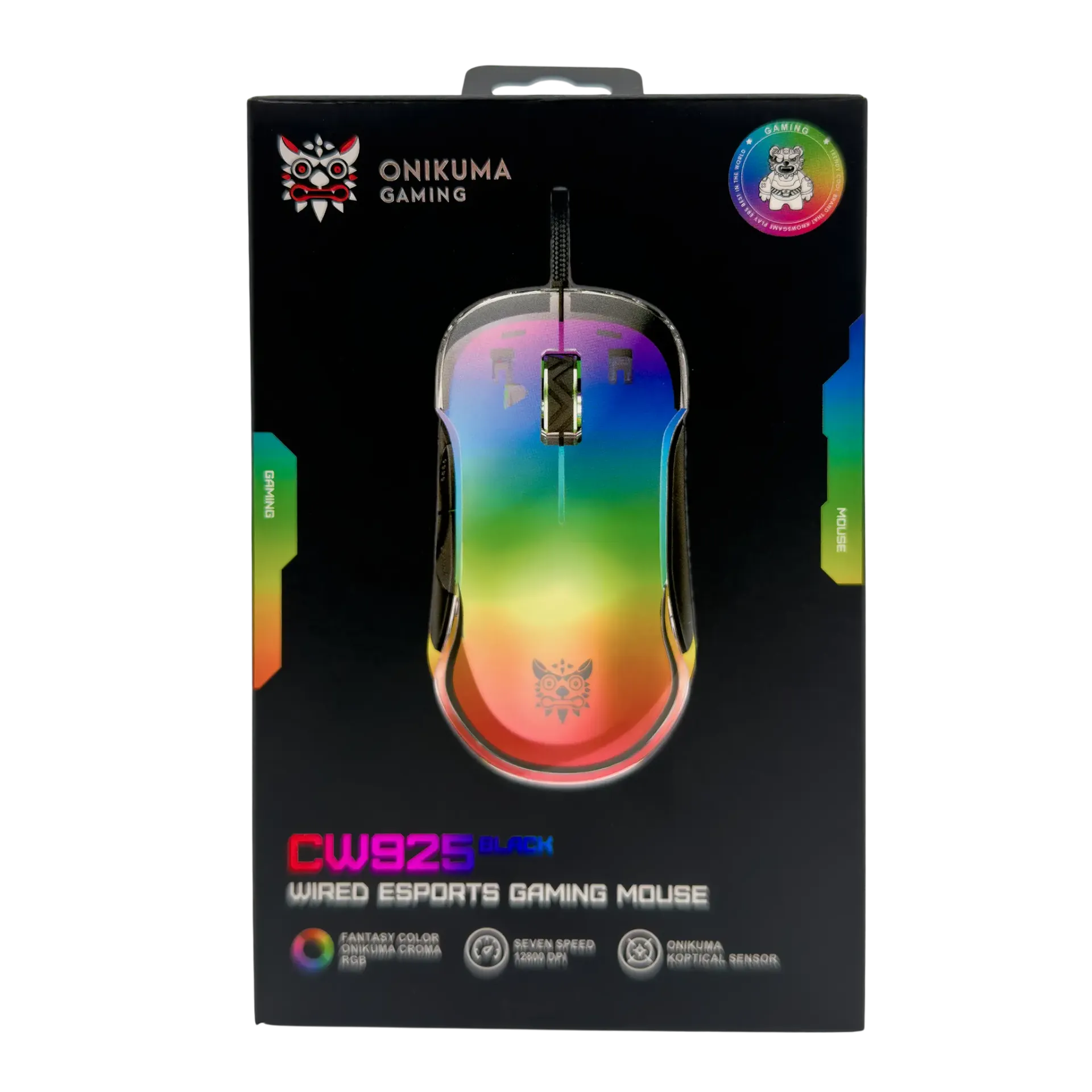 [CW925 ONIKUMA] ONIKUMA CW925 Gaming Mouse, RGB Backlit, 12800 DPI, Lightweight, Transparent