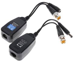 Video Balun RJ45 to BNC Transceiver Transmitter HD-CVI/TVI/AHD/CVBS with Power Connector for 1080P 3MP 4MP 5MP 8MP CCTV Security DVR Surveillance Camera System