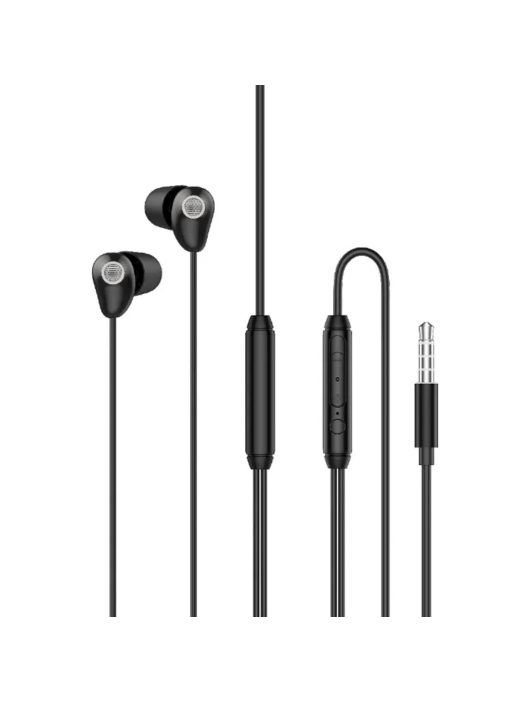 L'AVVENTO HP66B Sleeping earphone with Mic 3.5mm with Volume Control - Black 