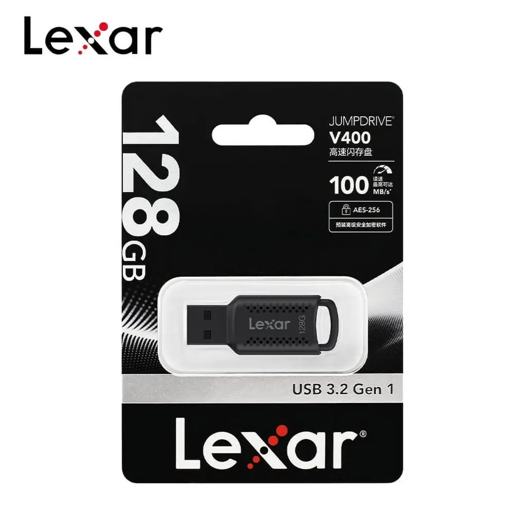Lexar JumpDrive V400 USB3.2 Gen1 Flash Drive Black - 100MB/s 