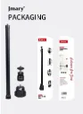 jmary Portable Stand MT21 Extendable Tripod  , Mini Tabletop Tripod for Camera & Smartphone, Lightweight Compact Design, Adjustable Height, Stable & Universal Compatibility - Black