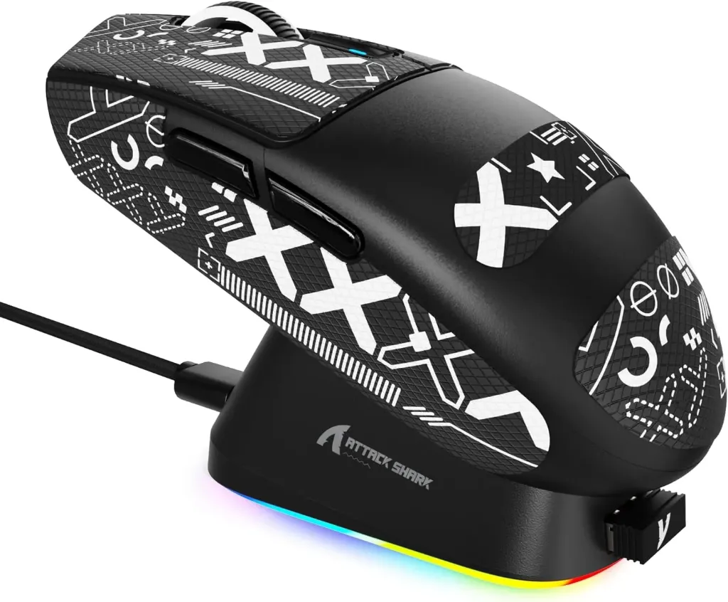 Mouse Attack Shark G3PRO Charge Dock Gaming Ultra Tri-Mode Wireless 2.4G Black