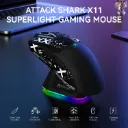 Mouse Attack Shark X11 Lightweight Charging Gaming Tri-Mode Wireless RGB Black