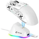 ATTACK SHARK X11 Lightweight Tri-Mode Wireless 2.4G/USB-C Wired/BT Gaming Mouse with RGB Charging Dock ,22K DPI,PAW3311 Optical Sensor (White)