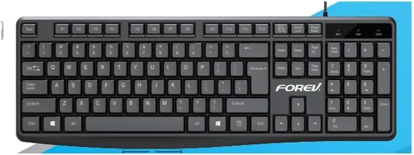 [FV-K10] FOREV FV-K10 Wired USB keyboard, Black ; Arabic + English 