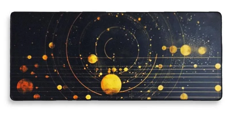 Large Gaming Mouse Pad, Space and planets , Extended Desk Mat, Large Desk Pad for Computer Keyboard, Mouse Pad with Stitched Edges, 70cm x 30cm x 2mm Waterproof Desk Pad for Office and Home