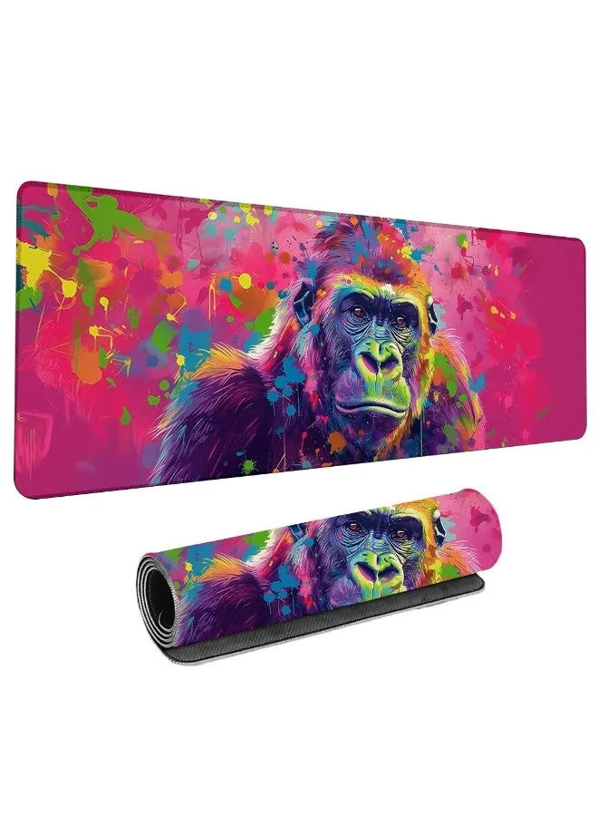 Colorful Gorilla Large Mouse Pad 70 X 30cm , Gaming Mouse Pad, Non Slip Rubber Base, Office Accessories, Desk Mat, Artistic Mouse Pads for School, Work, Home Decor Gifts 