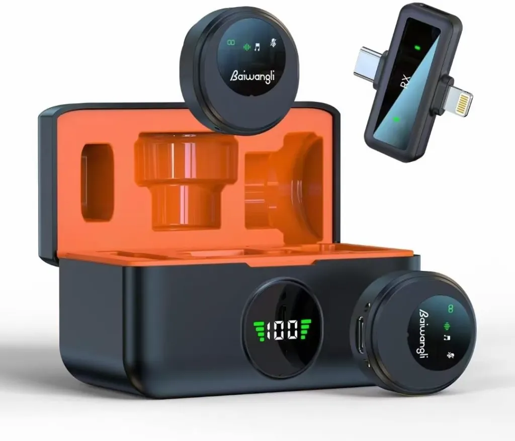 [SX30] SX30 Wireless Microphone with Charging Case, One-to-Two Dual Mic System, Noise-Cancelling ANC for Gaming, On-Site Interviews & Live Streaming, Hi-Fi Sound Quality 