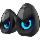 AULA N69 Computer Speakers, USB 2.0 Powered PC Speakers with RGB LED Lights, Stereo Surround Sound, 3.5mm AUX-in Wired Desktop Speaker for PC, Laptop, Tablet, Cellphone - Black 
