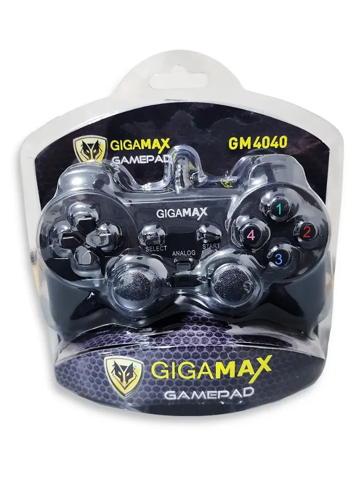 [GM4040] Gigamax Wired Gamepad GM4040 With 8 Directional Buttons + 12 fire buttons , 2 Analog Sticks 
