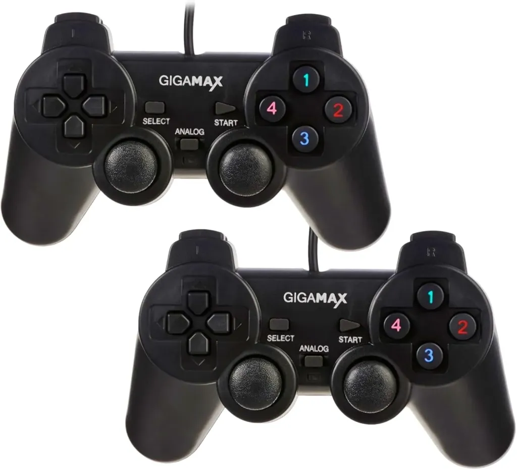 GigaMax GP-8032 - Gamepad Dual Vibration - USB Wired Gaming Controller for PC - High-Quality 