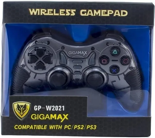 [GP2021] Gigamax GP-2021 Wireless Gamepad - Vibration Feedback - Compatible with PC, PS2 & PS3 - High-Quality - 8-Hour Battery Life 