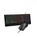 Axgon Wired Gaming Keyboard and Mouse, RGB Back Lighting, Anti Ghosting Keys, 825 Sensor, 12000 DPI Resolution, Braided Cable, Compatible With Windows 7  8  10  IOS, Black  ARGK 2104 + ARGM 2101 