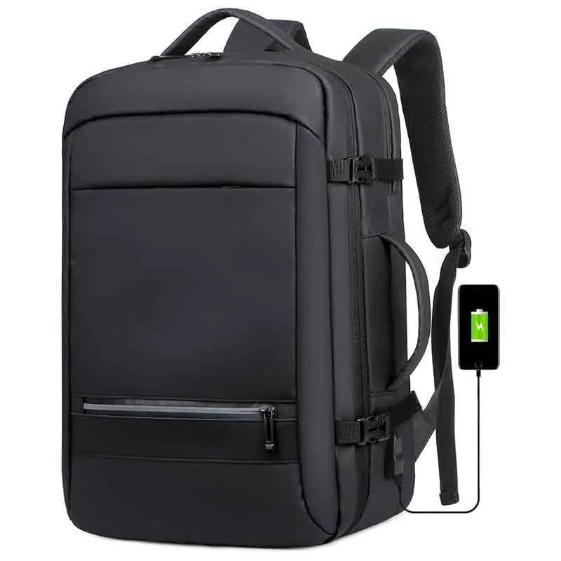 حقيبة ظهر رحالة RAL-5302 لابتوب 15.6 بوصة أسود - قماش أكسفورد مقاوم للماء مع منفذ USB