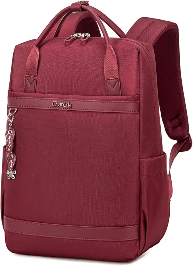 [00639cb] Chantria Women Laptop Backpack, Stylish 14 Inch Anti-Theft Water-Resistant Bag, 13L Lightweight Multi-Pocket Travel & Work Backpack-CB00639