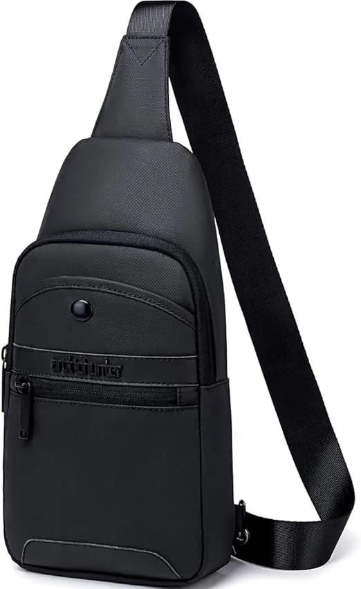 [XB13001] Arctic Hunter XB13001 Mens Sling Bag, Shoulder Bag, Crossbody Bag for Men, Chest Bag, Daypack, Include Shockproof Compartment for IPad, Suitable for College, Outdoor Travels and Business, Black, S, Stylish