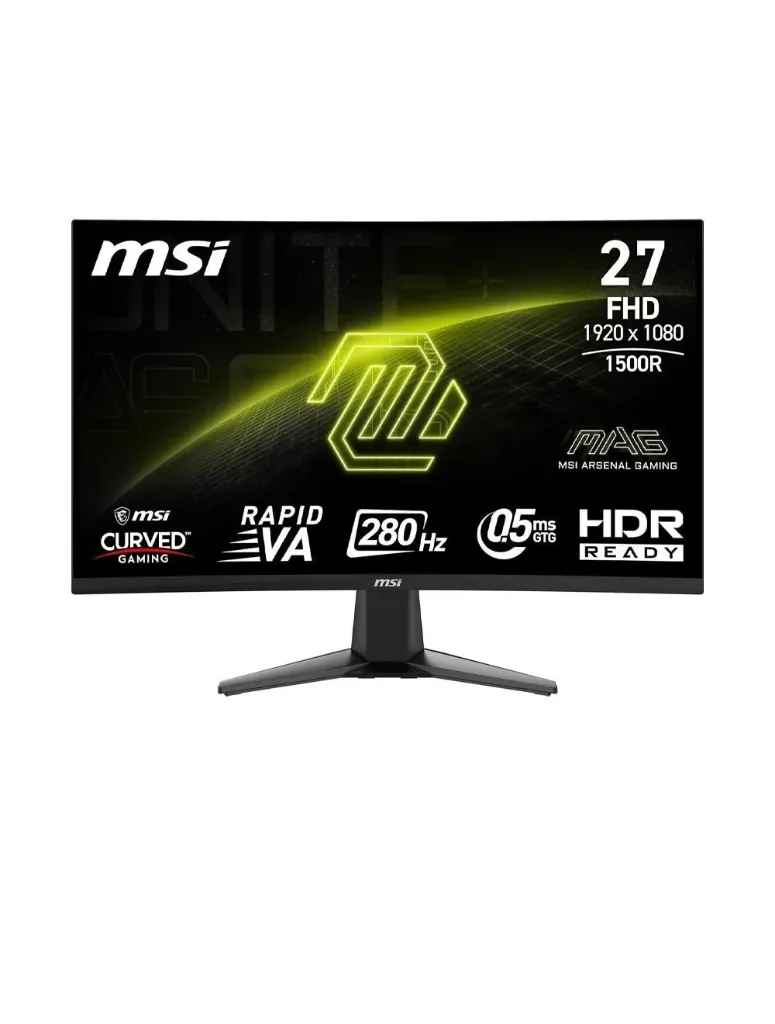 شاشة ألعاب MSI MAG 276CXF مقاس 27 بوصة FHD منحنية 280Hz، 0.5ms، Rapid VA