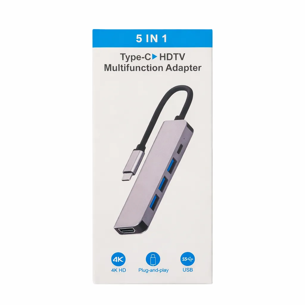 USB Type C Hub Adapter 3-in-1 - USB C Hub with 4K HDMI - USB 3.0 Port - USB C 100W PD Charging - for MacBook Pro/Air, Dell XPS, iPad Pro, Samsung Dex, Surface and More (5x1)