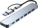 USB C Hub 3.0, CRTEPST 7 in 2 Multiport Hub Adapter with 1 USB 3.0/100W PD Charging Hub and 4 USB 2.0 Compatible with MacBook Air/Pro, iPad Pro, Windows 