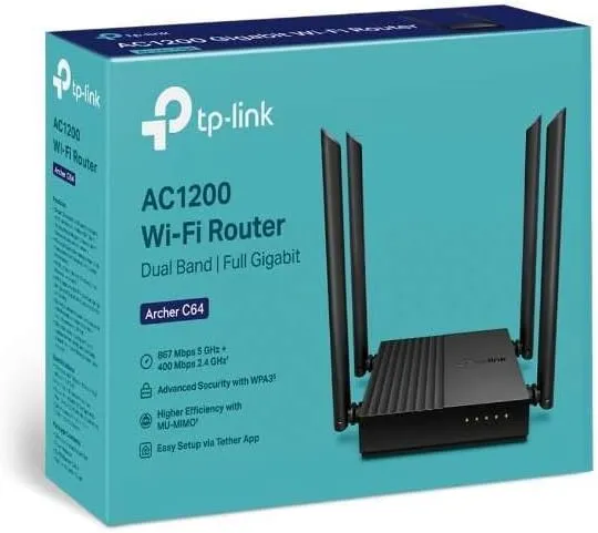 [tplink c64] TP-LINK Archer C64, AC1200 Wireless MU-MIMO WiFi Router 