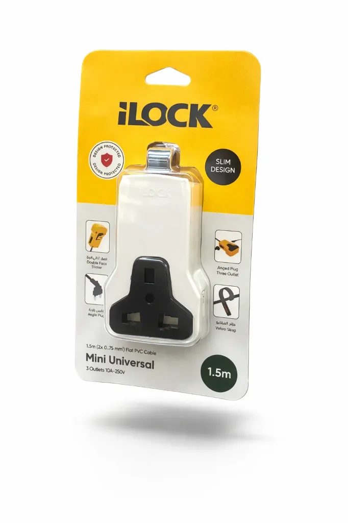 [5123] Mini Power Strip – 3 Outlets | 2 Schuko + 1 Universal Socket 1.5M