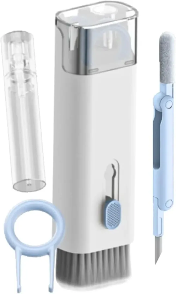 7-in-1 Keyboard Cleaner Brush with Key Puller, Multifunctional Cleaning Brush for AirPods 2/Pro and Mechanical Keyboards, Blue