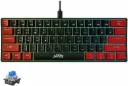 For JEDEL KL-69 60% Gaming Mechanical Keyboard - Rainbow LED Lighting (English & Arabic) (Black Red (Blue Switch))
