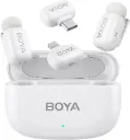 Boya mini Wireless Lavalier Microphone for iPhone/iPad Android Device with 2 Plugs&2 Ultra Mini Mics with 30H Usage, AI Voice Change, Lapel Microphone for Vlog, Streaming, TikTok, YouTube(White)