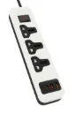Universal Power Strip with 3 Outlets & 4 USB Ports (2 USB-C + 2 USB-A) | Fast Charging | 2M