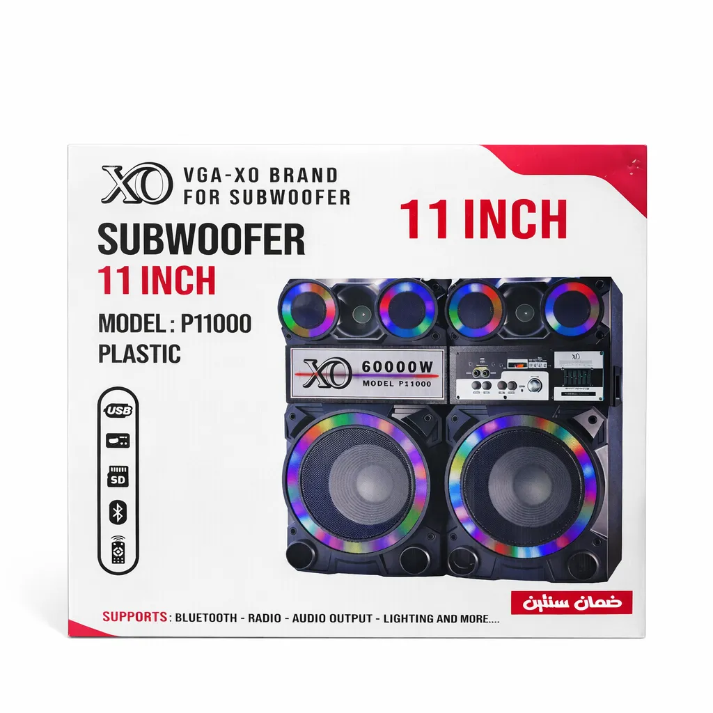 XO-P 11000 Subwoofer Speaker 11 Inch – Bluetooth | USB | SD | FM Radio | RGB