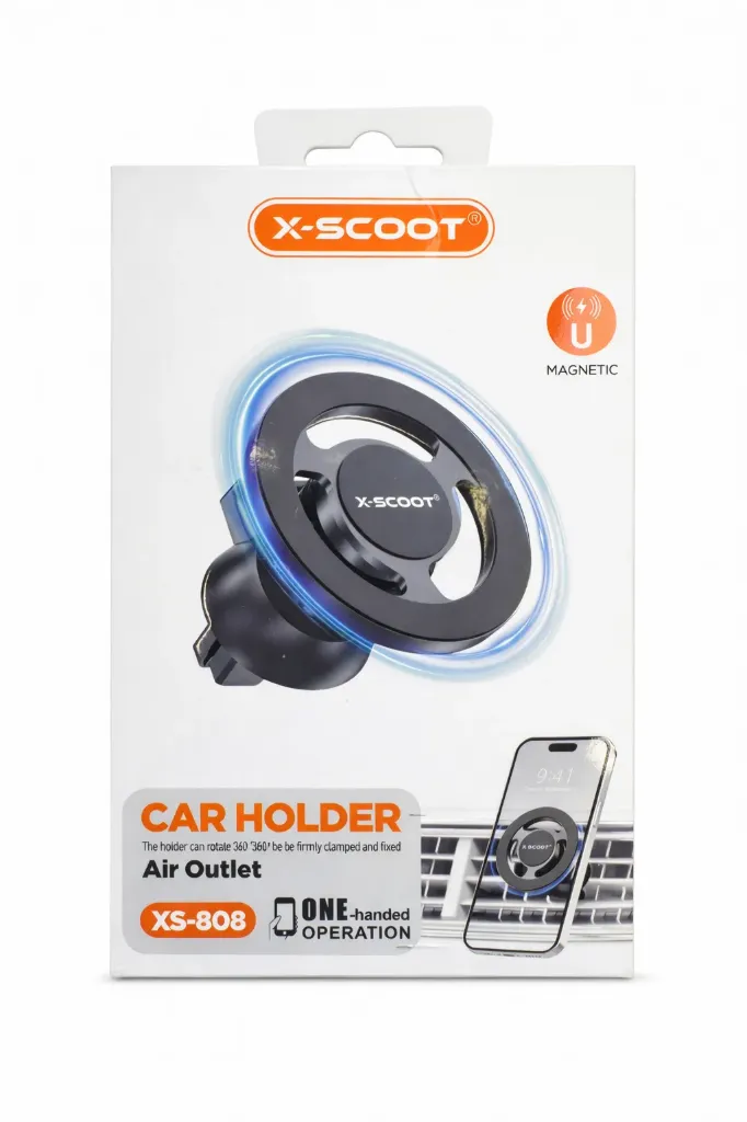 X-Scoot XS-808 Magnetic Car Phone Holder – Air Vent | 360° Rotation | One-Hand Use