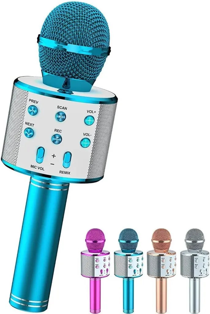 Wireless Microphone 858 Karaoke, Small Karaoke Mic Speaker, Rechargeable Bluetooth Mic for Partys, Karaoke Machine for Adults Kids, for iPhone/PC or All Smartphone