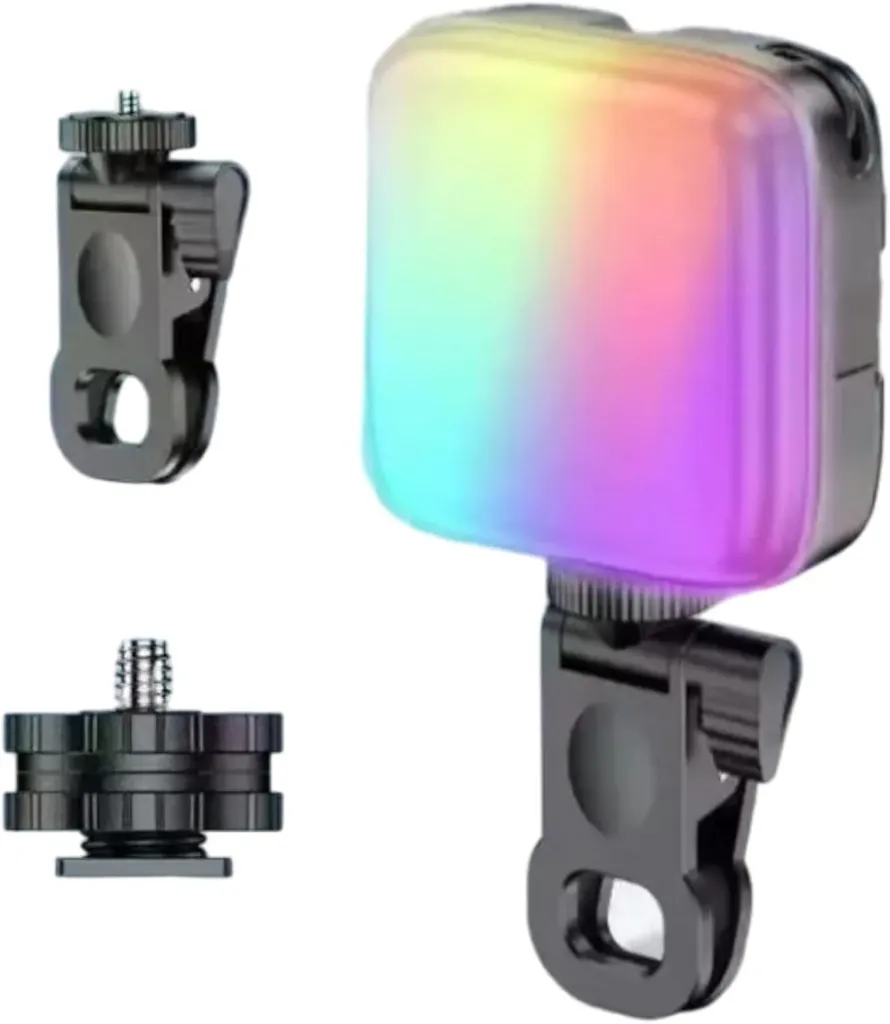 [u80 pro] Plokama U80 Pro RGB LED Light for Mobile Phone - Video Photography - Small for Mobile Phones + 12 Colors Different Lighting for Professional Photography