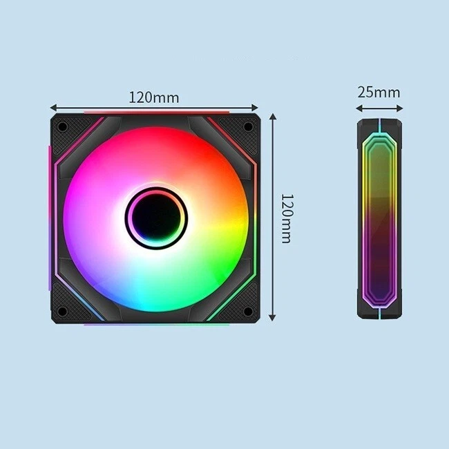 [F120] DARKROCK F120 1-Pack 120mm Infinite Mirror Case Fans - Black