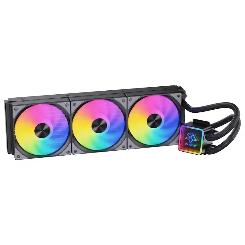 SNOWMAN KS360 ARGB CPU Water Cooling 120mm Cooler for Gaming Computer case Cooler for Cpu Liquid Cooling Desktop Computer Cooler BLACK