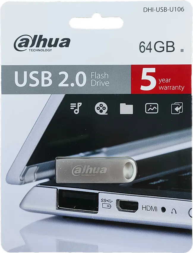 [6939554946738] Dahua USB 2.0 Flash Drive 64GB DHI-USB-U106-20-64GB