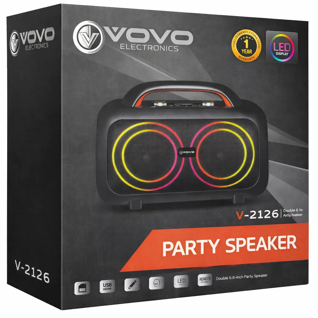 [VOVO V-2126] VOVO V-2126 Double 6.5" Party Speaker