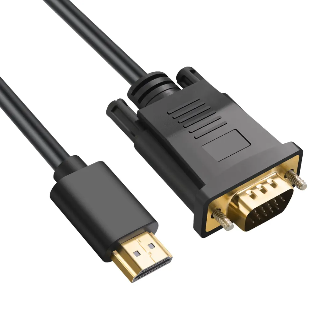 HDMI to VGA Cable, 1080P VGA to HDMI (Male to Male) HDMI VGA Cable Adapter Compatible with Raspberry Pi, Roku, Computer, Desktop, Laptop, PC, Monitor, Projector, HDTV-1M