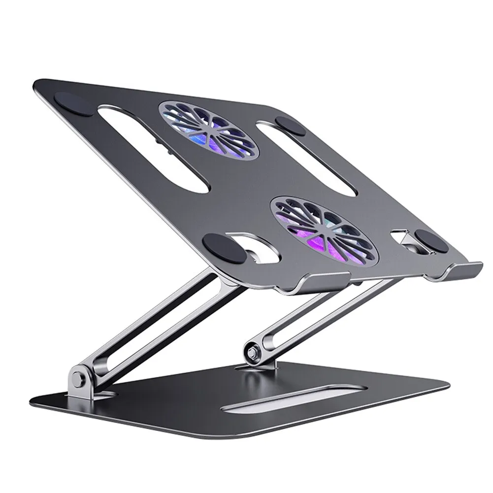 Foldable Laptop tablet Stand With Cooling Fan Heat Dissipation Aluminum For Desktop MacBook Air Pro Stand Notebook Holder Cooler
